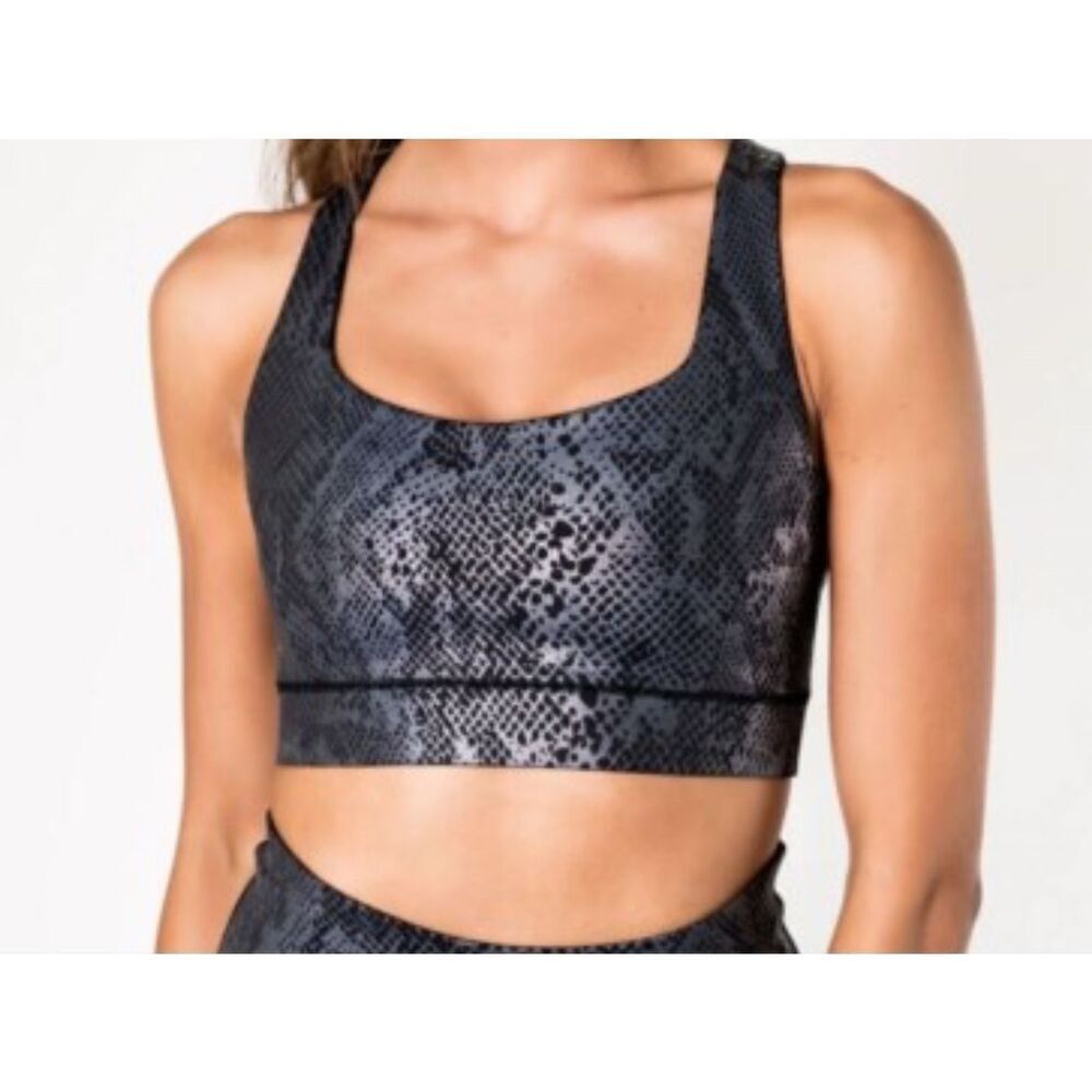 NWOT IVL Collective Snakeskin Crossbosy Straps Athlethic Sports Bra Women's 4